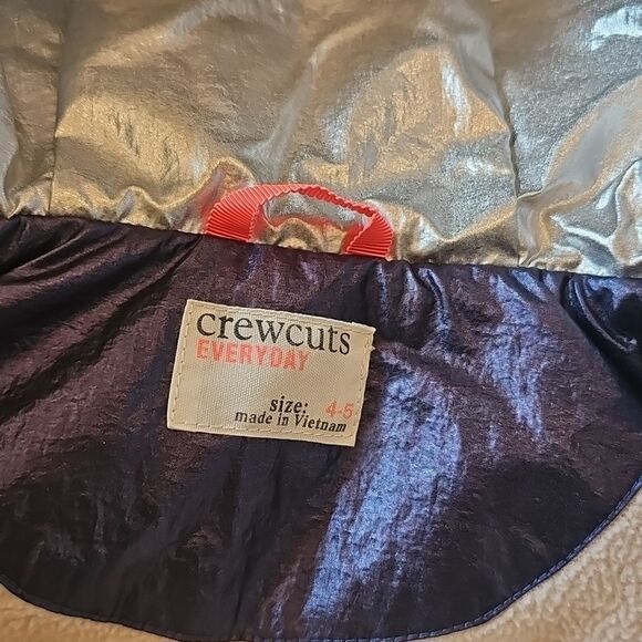 Metallic navy puffer jacket Size 4-5 Crewcuts Everyday - Picture 4 of 13